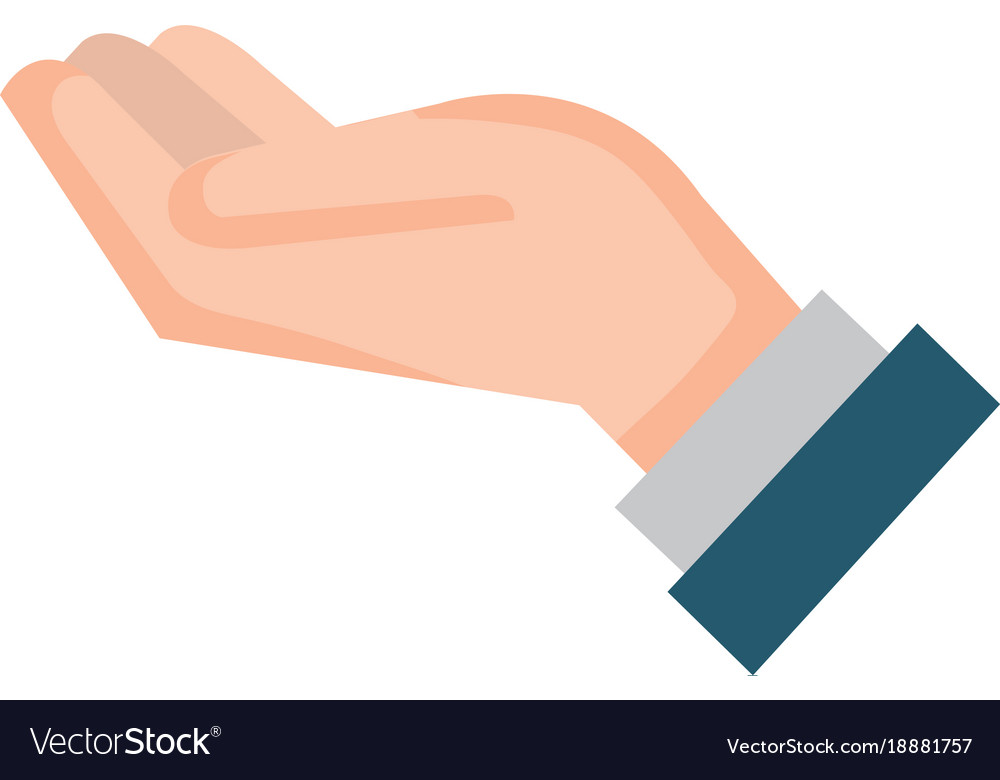 Hand receiving isolated icon Royalty Free Vector Image