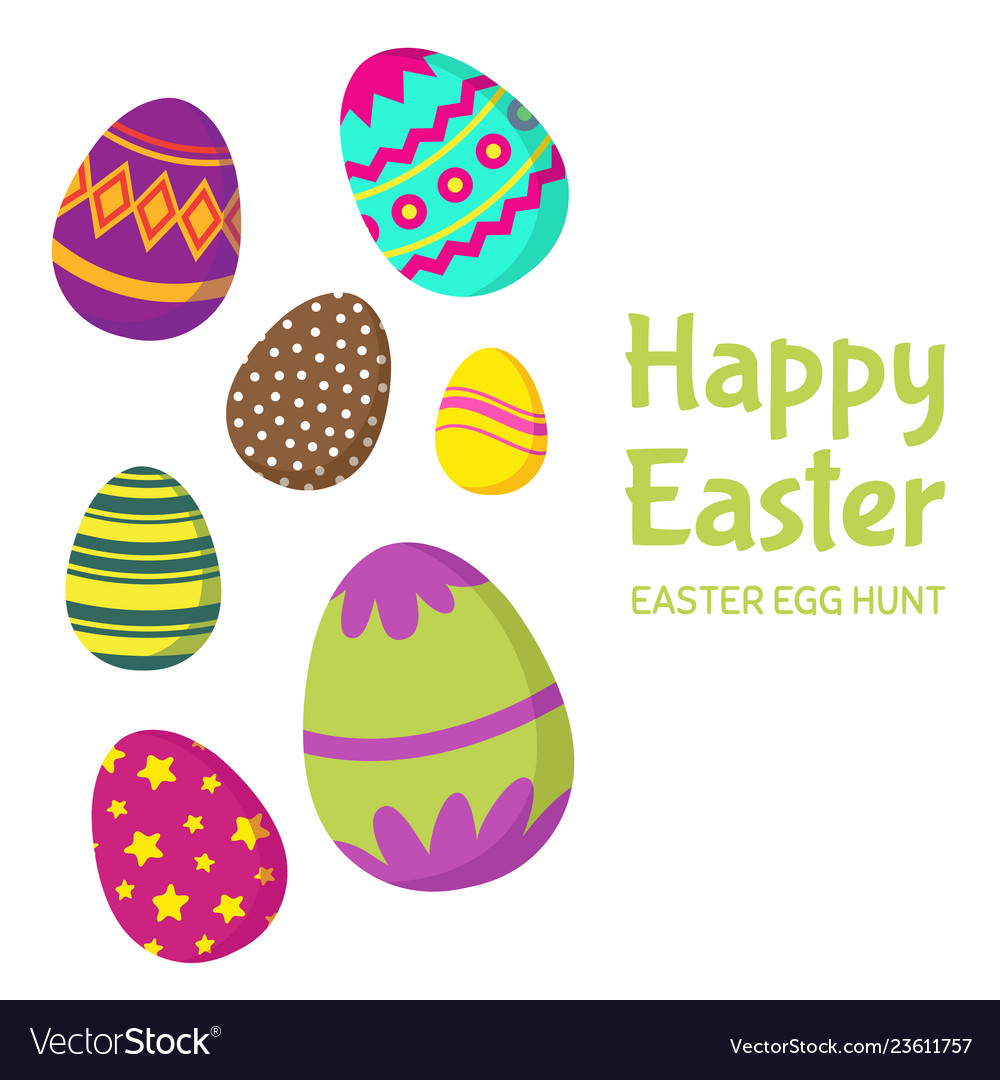 Happy easter egg hunt background Royalty Free Vector Image