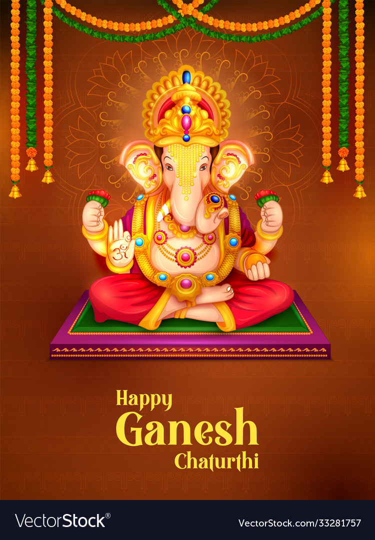 Lord ganpati background for ganesh chaturthi Vector Image