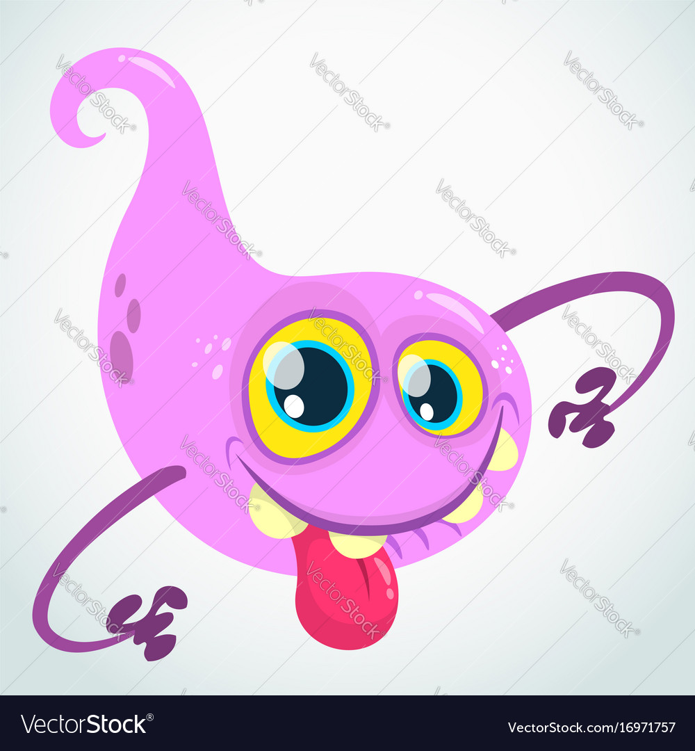 Lovely cartoon flying monster blob Royalty Free Vector Image Lovely cartoon flying monster blob Royalty Free Vector Image