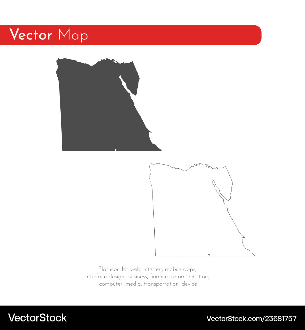 Map egypt isolated black Royalty Free Vector Image