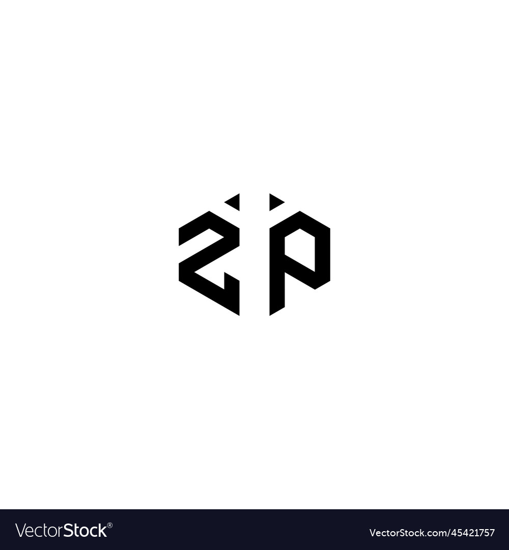 Zp geometric abstract concept logo initial Vector Image