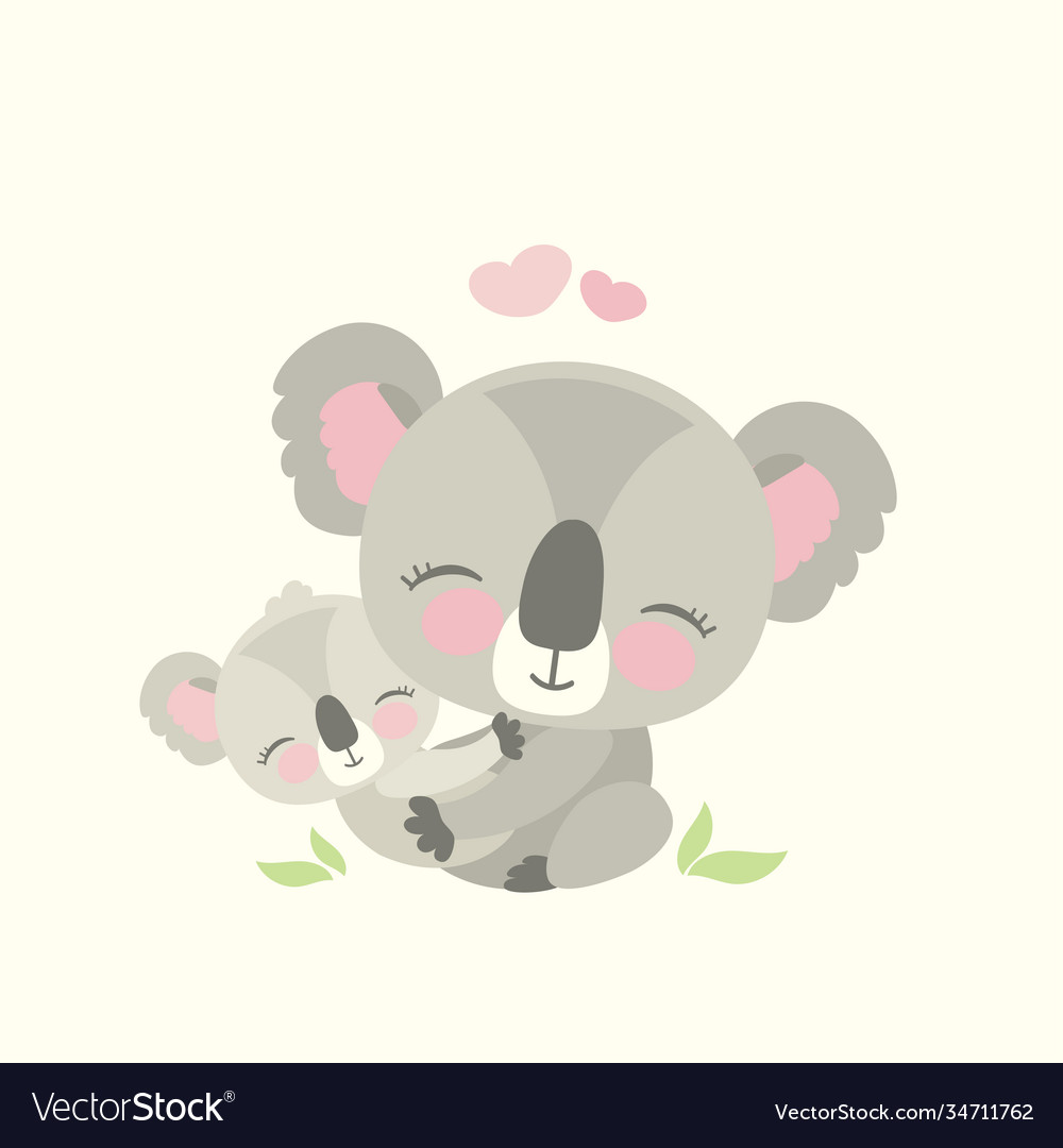 Cute koala bear with child Royalty Free Vector Image