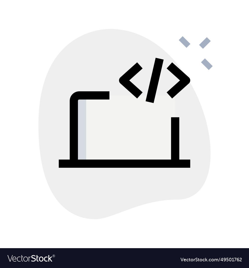 Editing or executing programming in laptop Vector Image