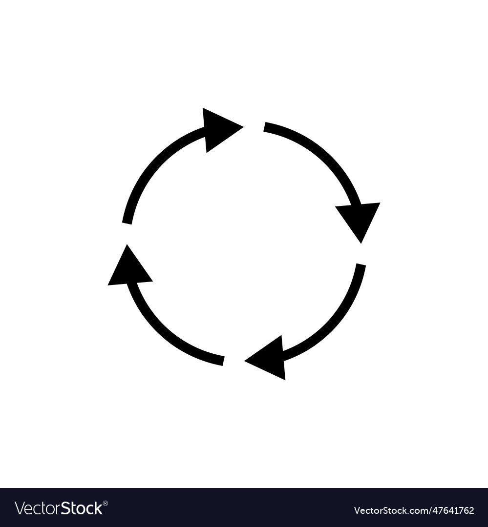 Spin arrow circle recycle arrown round frame Vector Image