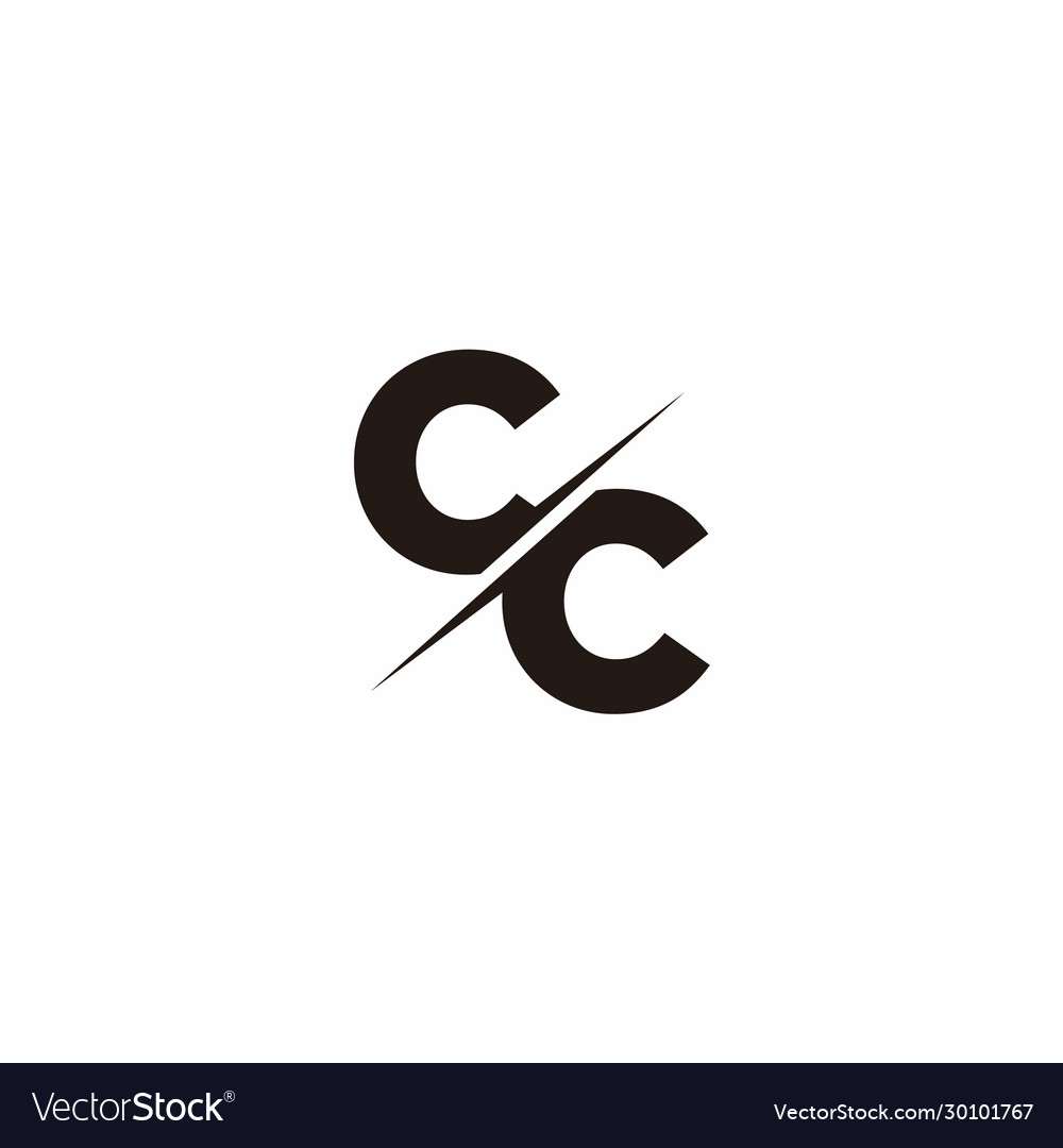 Cc Logo Letter Monogram Slash With Modern Vector Image