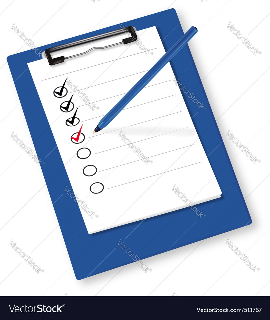 Clipboard with checkboxes ve Royalty Free Vector Image
