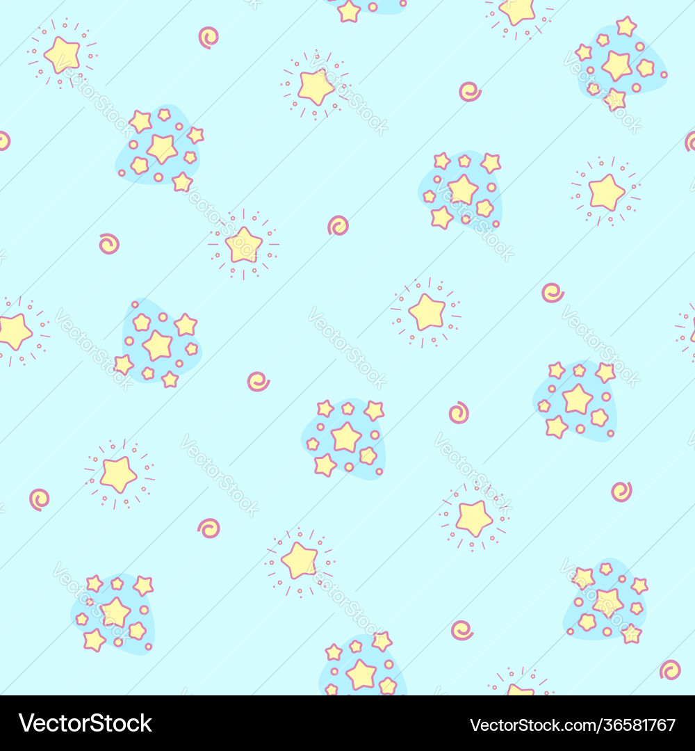 Cute star seamless pattern Royalty Free Vector Image