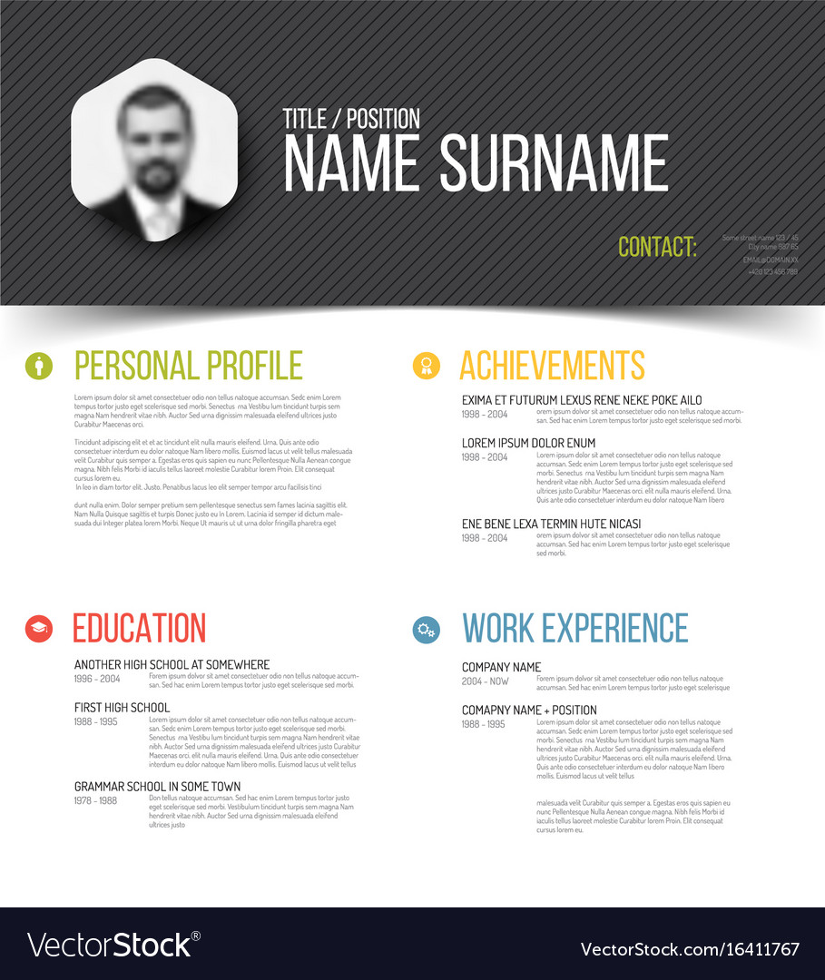 Cv resume template Royalty Free Vector Image - VectorStock