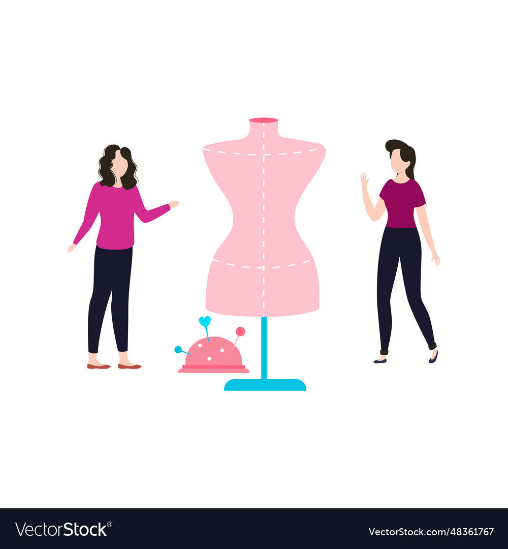 Girls are designing clothes Royalty Free Vector Image