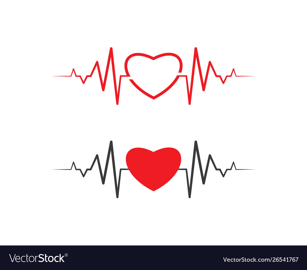 Heart beat line Royalty Free Vector Image - VectorStock