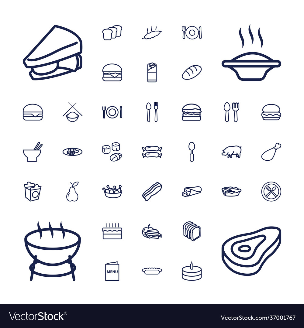 Meal icons Royalty Free Vector Image - VectorStock