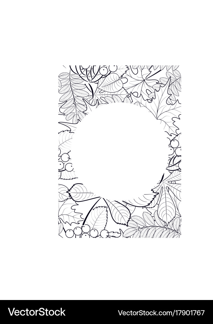 Pattern frame with autumn leaves Royalty Free Vector Image