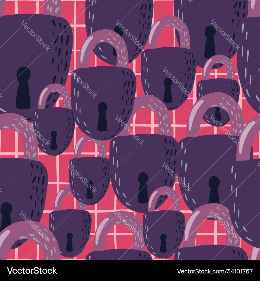 Random lock ornament seamless doodle pattern Vector Image
