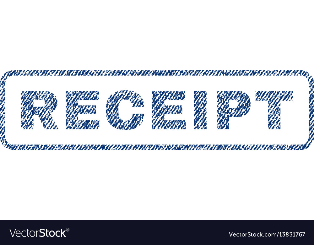 Receipt textile stamp Royalty Free Vector Image