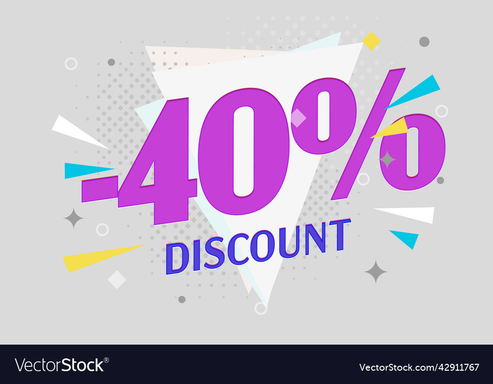 Sale banner with minus 40 percent discount