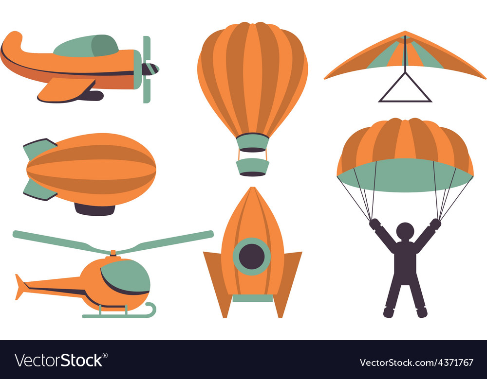 Set of icons aviation