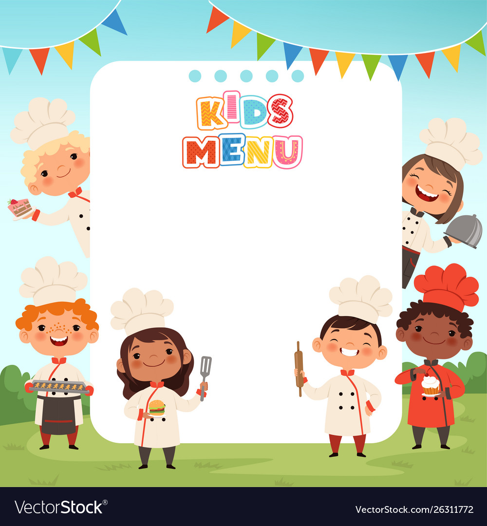 Children Cooking Background Little Kids Chef Vector 26311772 