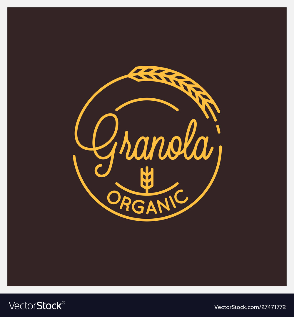 Granola organic logo round linear logo granola Vector Image