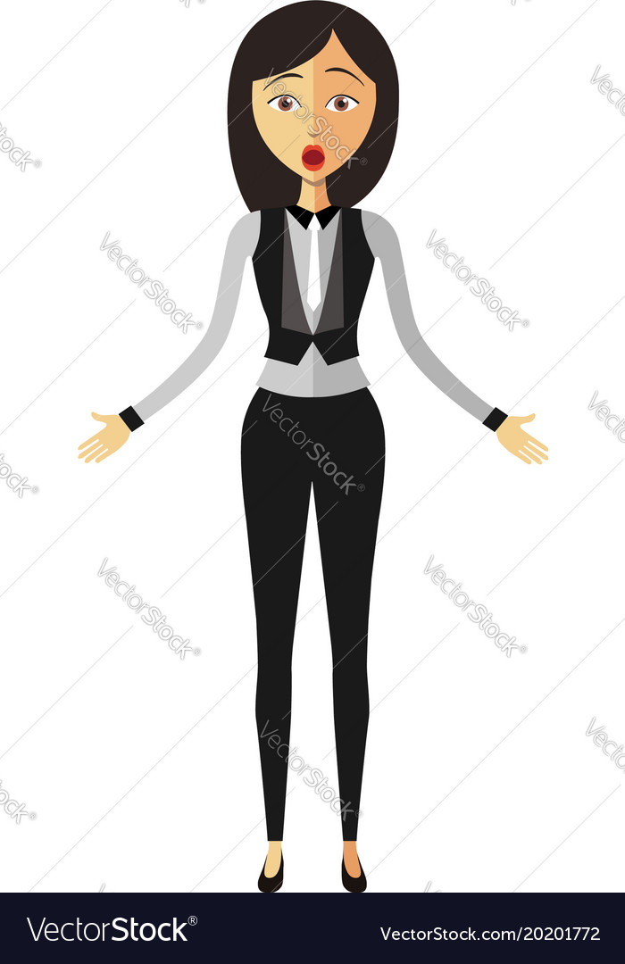 Surprised woman flat cartoon emotional character Vector Image Surprised woman flat cartoon emotional character Vector Image