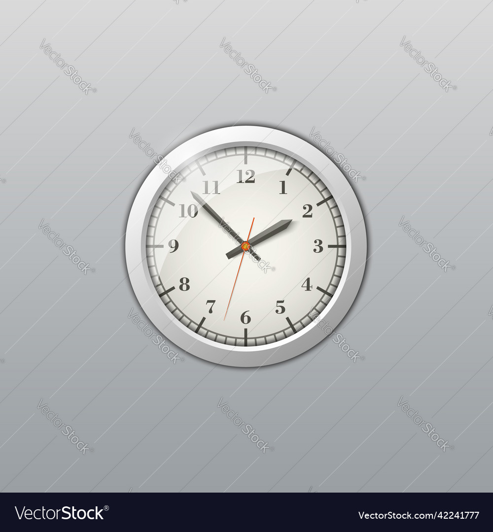 Clock round wall Royalty Free Vector Image - VectorStock