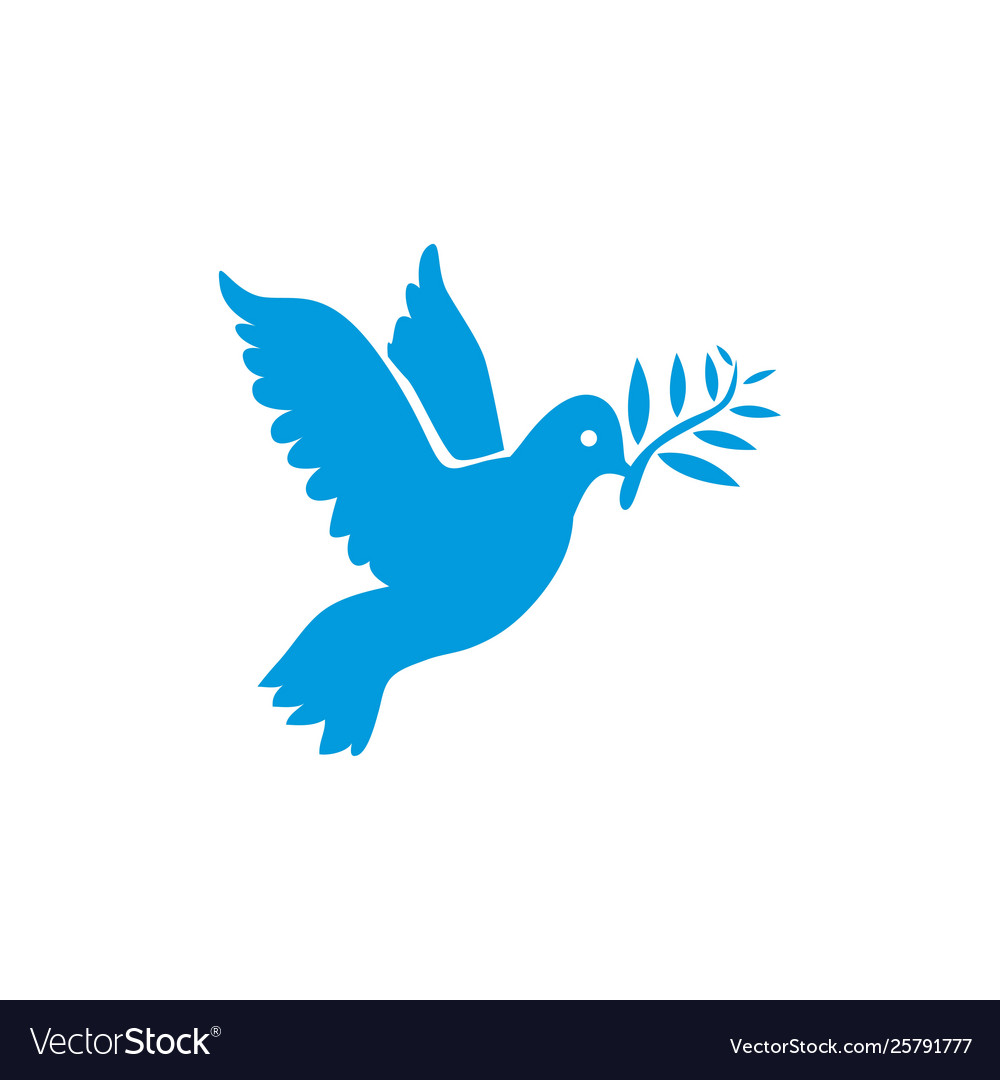 Dove isolated blue icon Royalty Free Vector Image