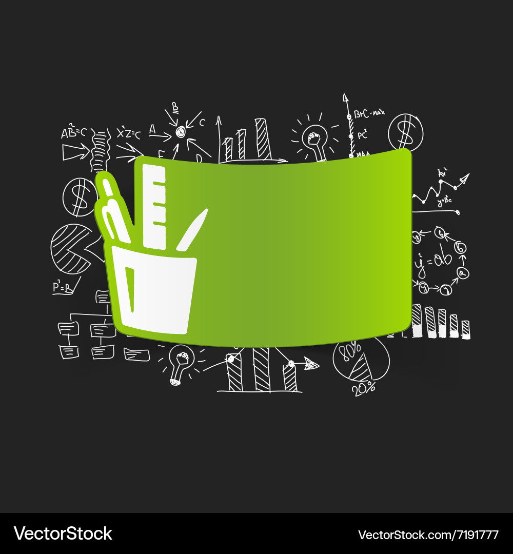 Drawing business formulas stationery tools Vector Image