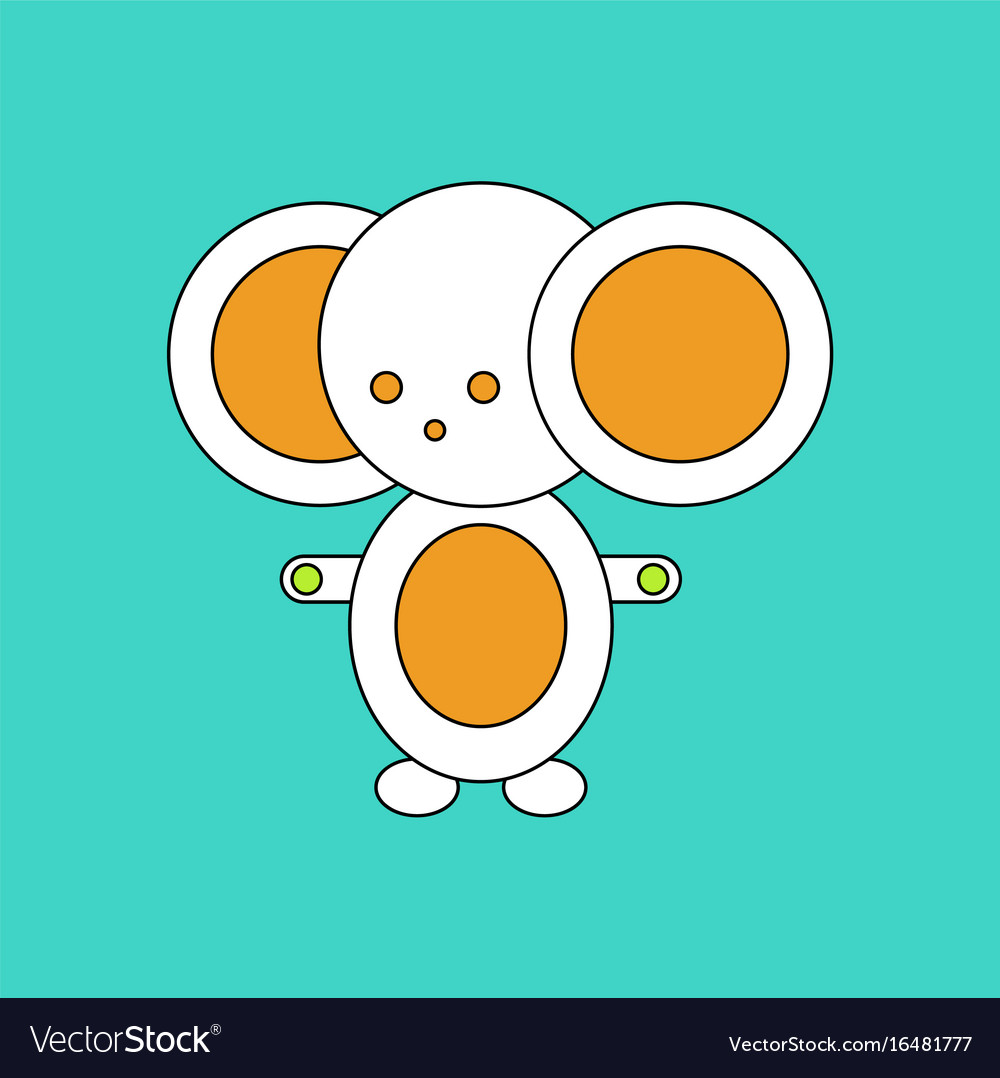 Flat icon design collection cheburashka russian Vector Image