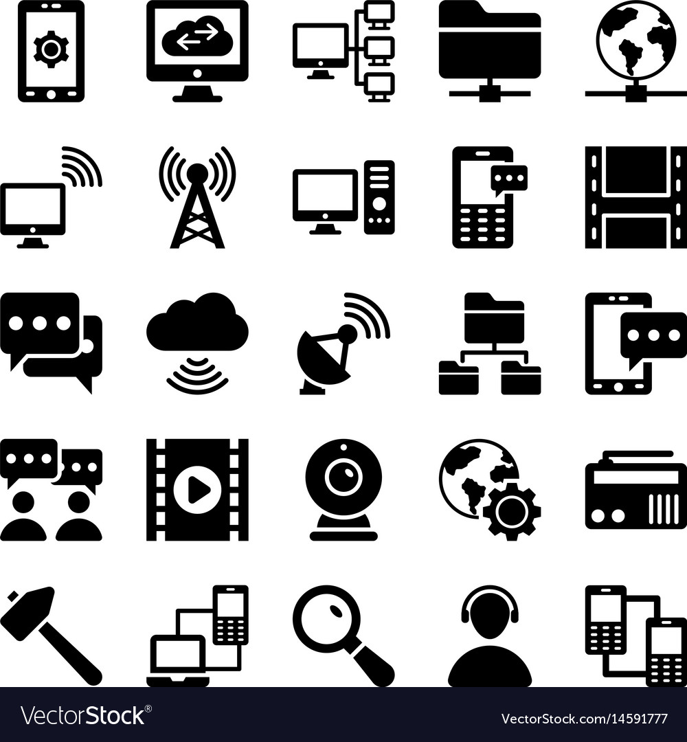 Network and communication icons 2 Royalty Free Vector Image