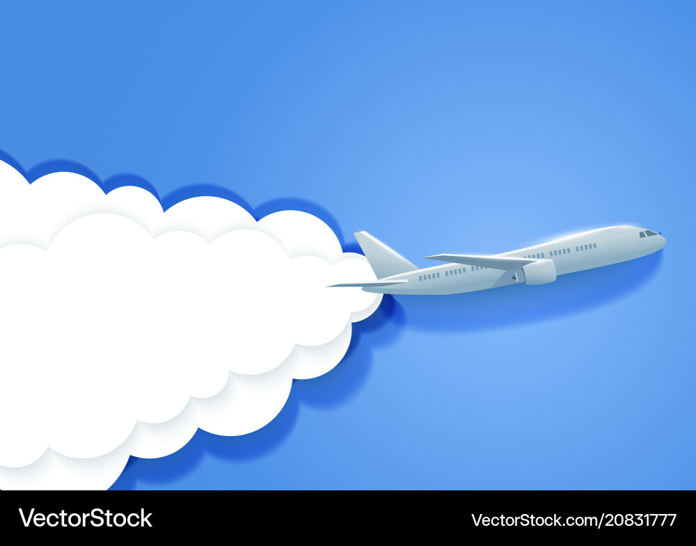 Plane in clouds Royalty Free Vector Image - VectorStock