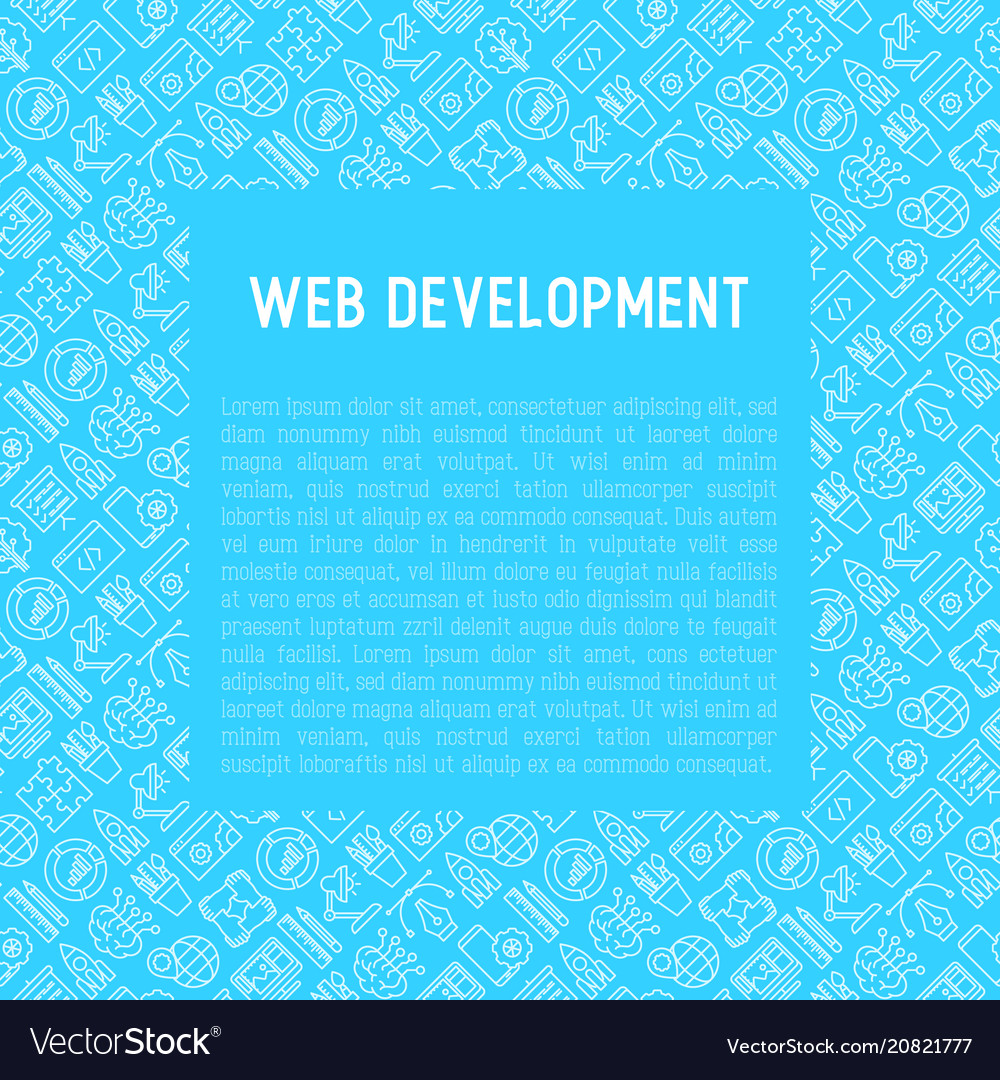 Web development concept with thin line icons Vector Image