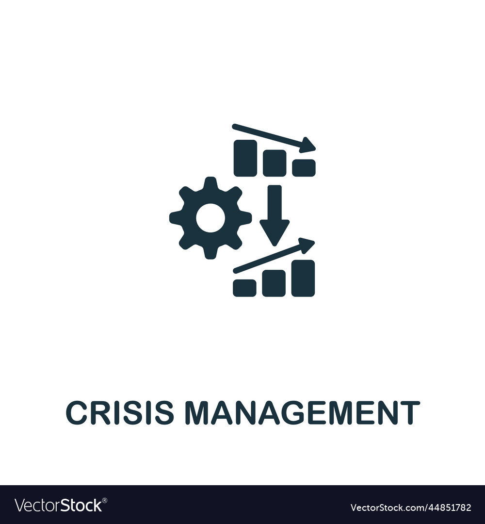 Crisis Management Icon Monochrome Simple Time Vector Image