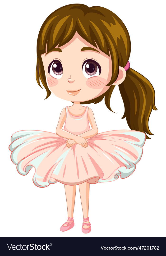 Cute ballet dancer cartoon character Royalty Free Vector