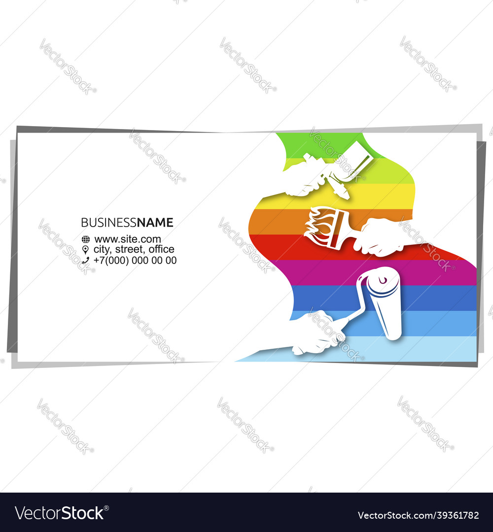 Hand painter with a brush roller and spray gun Vector Image