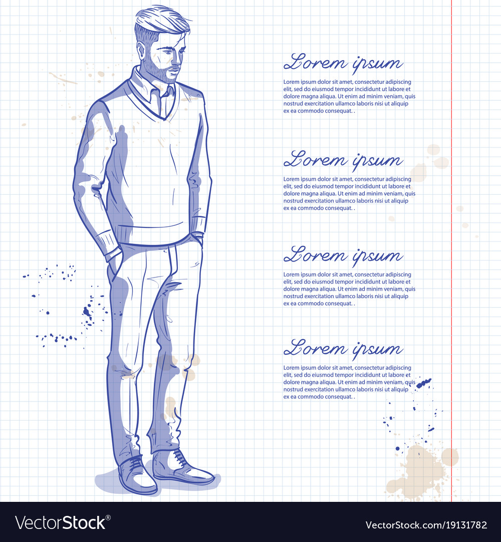 Man model Royalty Free Vector Image - VectorStock