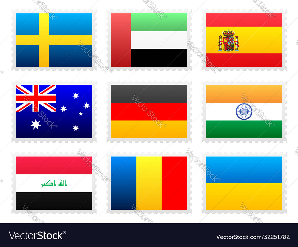 National flag set Royalty Free Vector Image - VectorStock