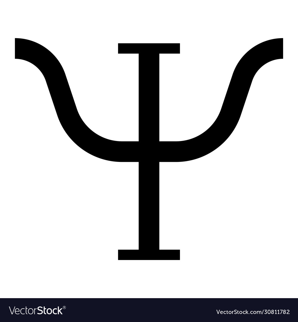 Psi greek symbol capital letter uppercase font Vector Image