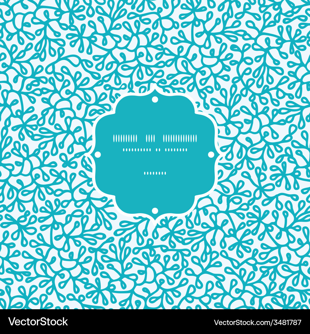 Abstract underwater plants frame seamless pattern Vector Image