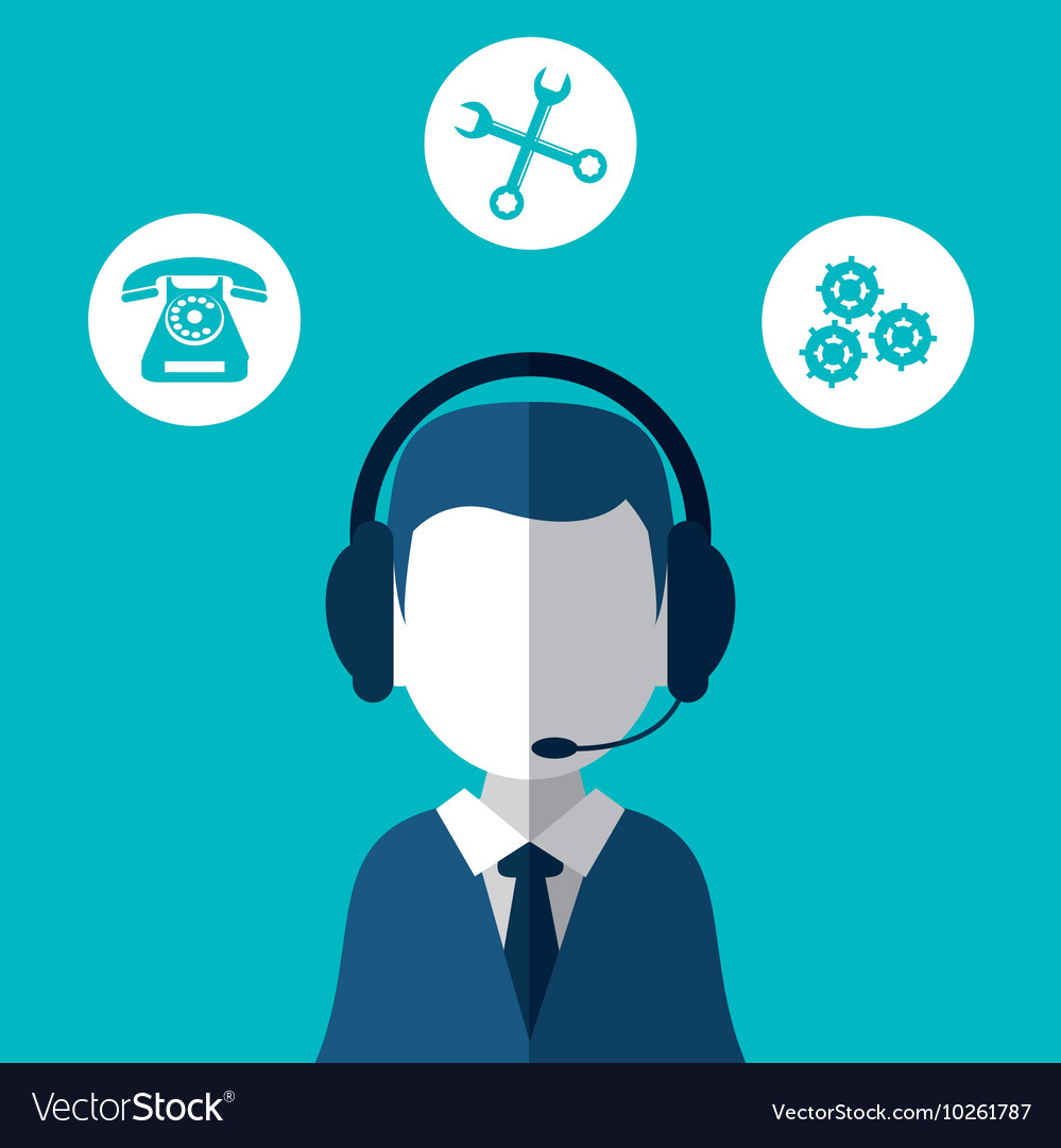 Call Center Technical Service Design Royalty Free Vector