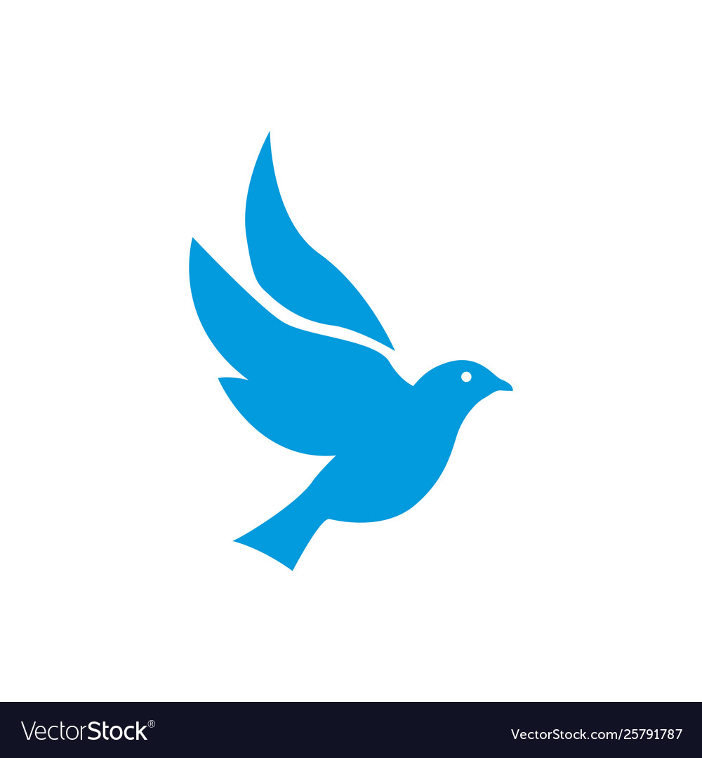 Dove isolated blue icon Royalty Free Vector Image