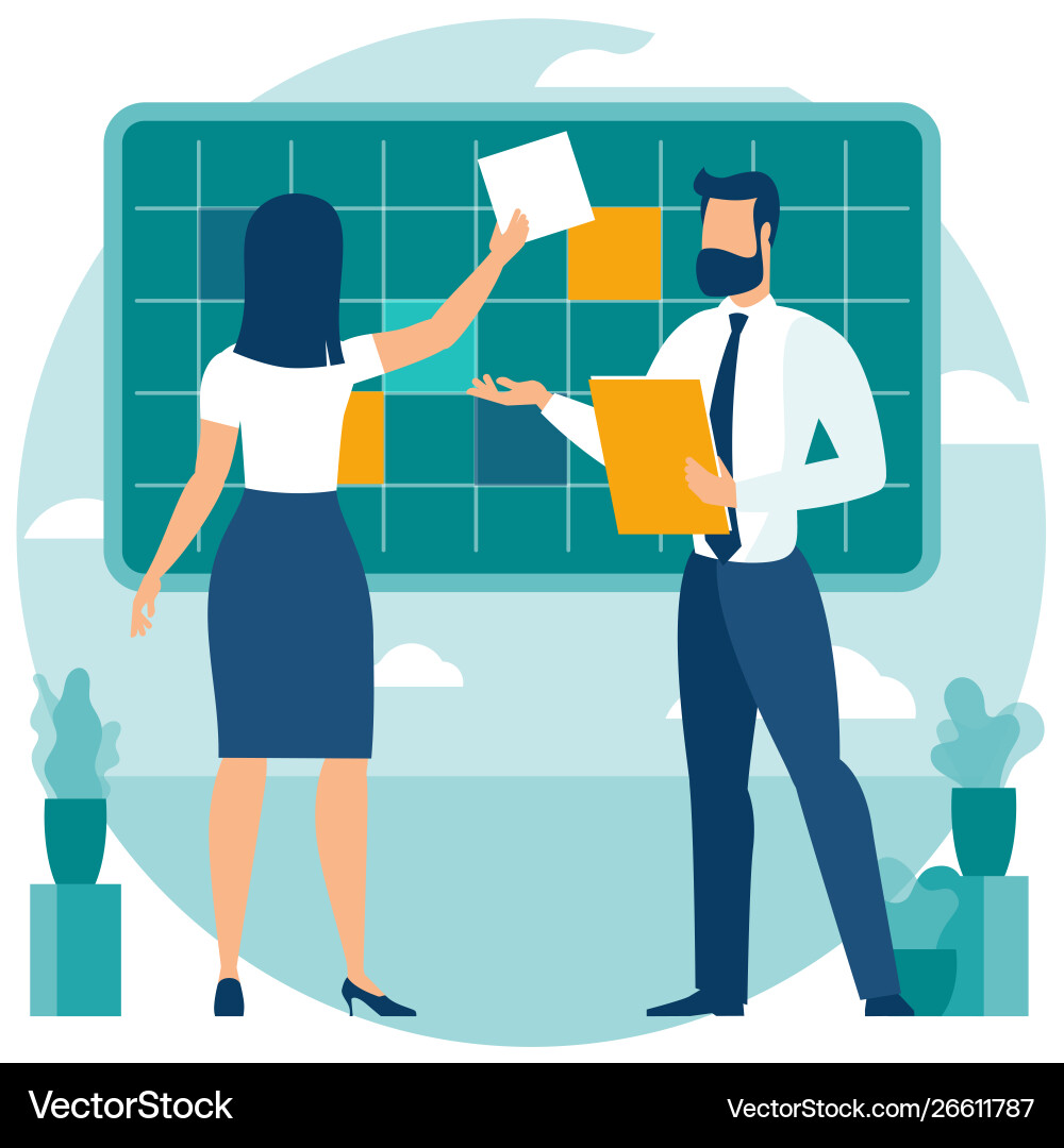Flat design business process concept Royalty Free Vector
