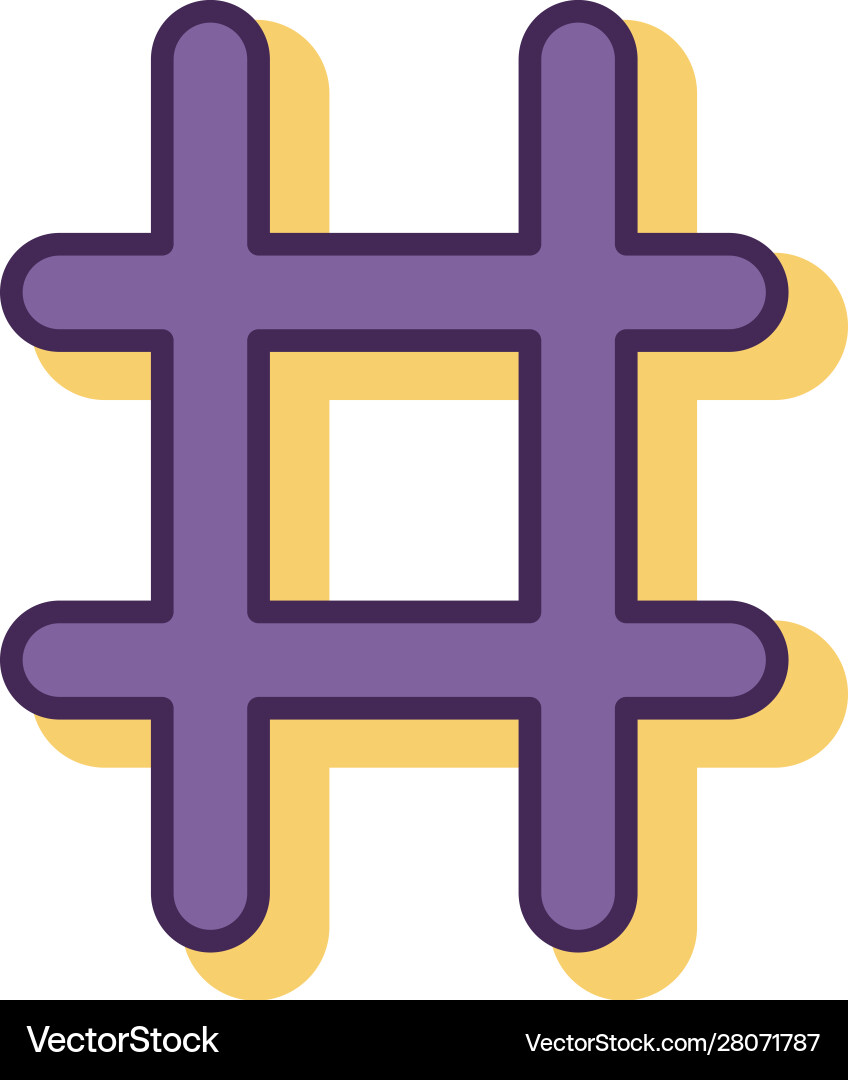 Hashtag social media icon on white background Vector Image