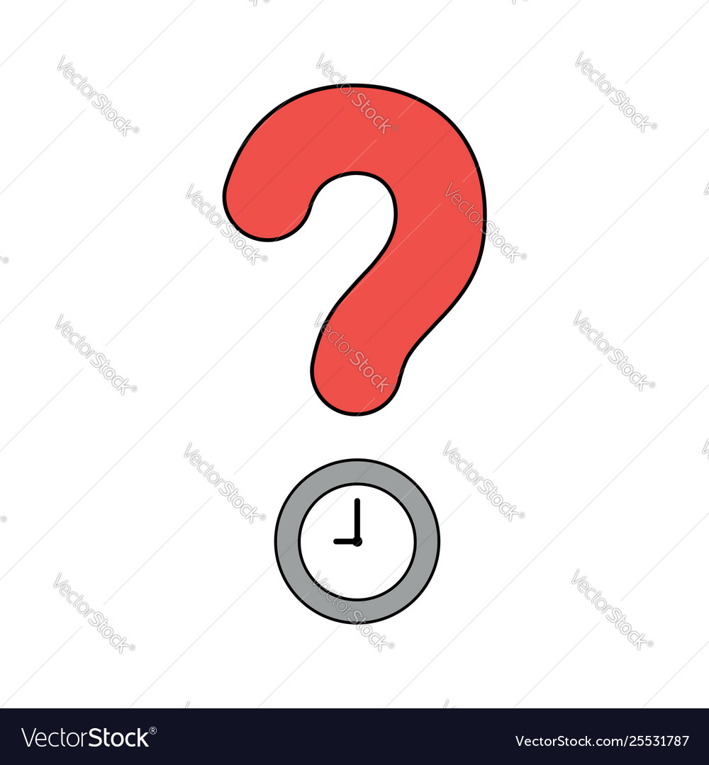 Icon concept question mark with clock time Vector Image