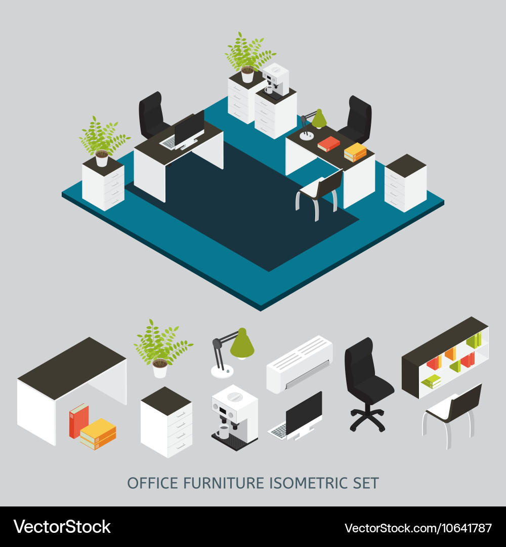 Isometric interior composition Royalty Free Vector Image