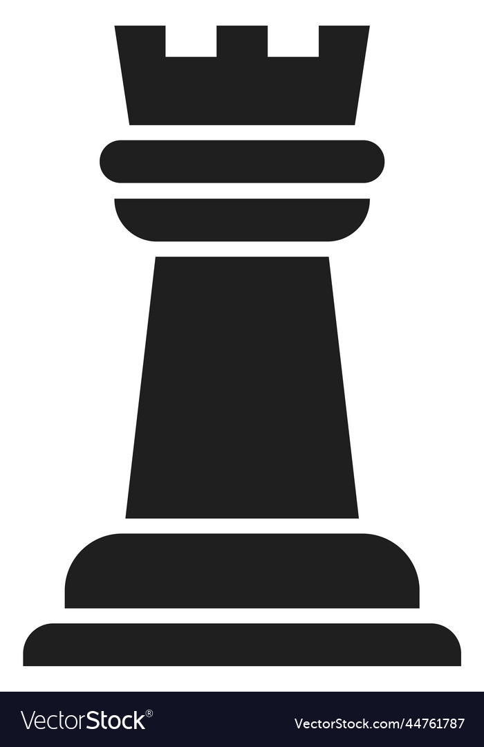 Silhouette of a rook chess piece Royalty Free Vector Image