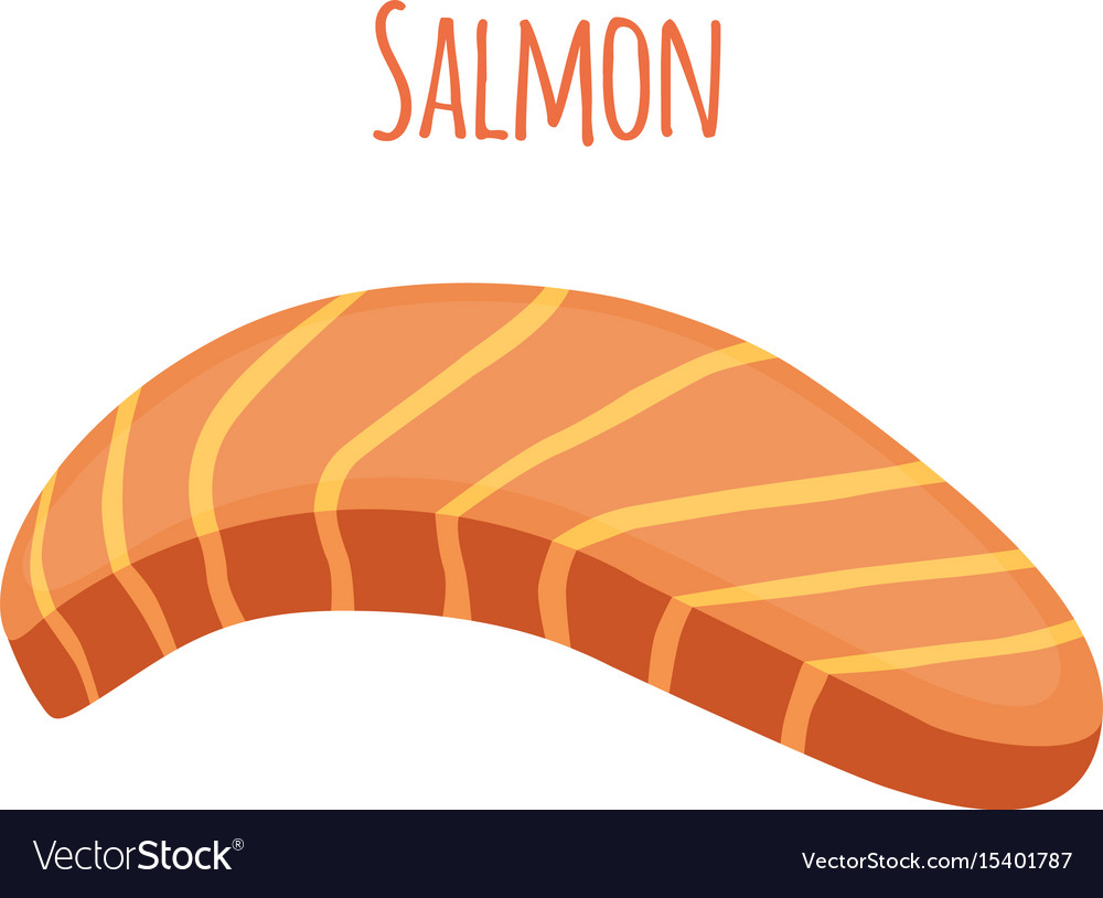 Salmon slice piece of fish fillet steak Royalty Free Vector