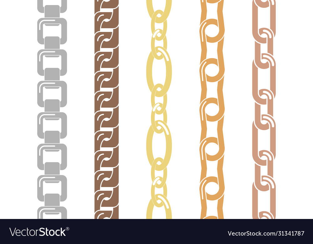 Set colorful chains Royalty Free Vector Image VectorStock
