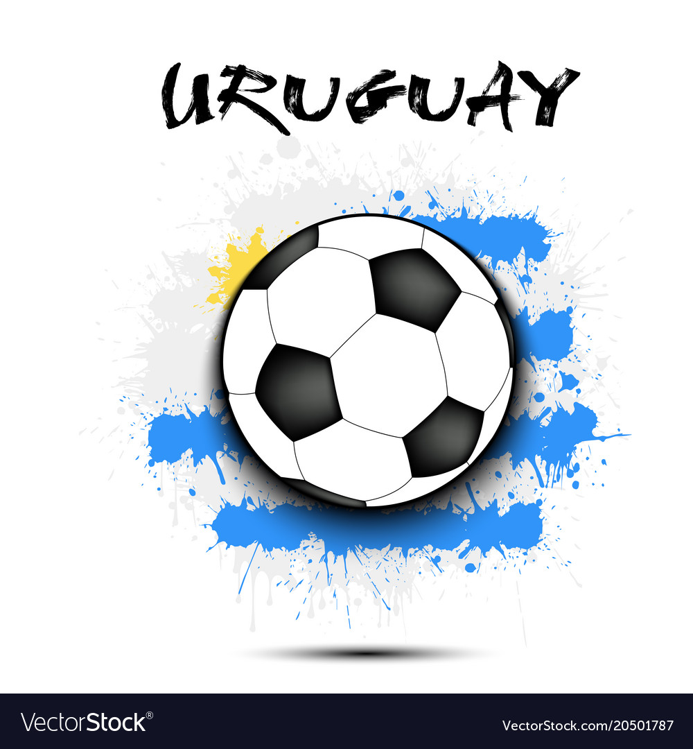 Premium Vector  Flag of uruguay with soccer ball as a background