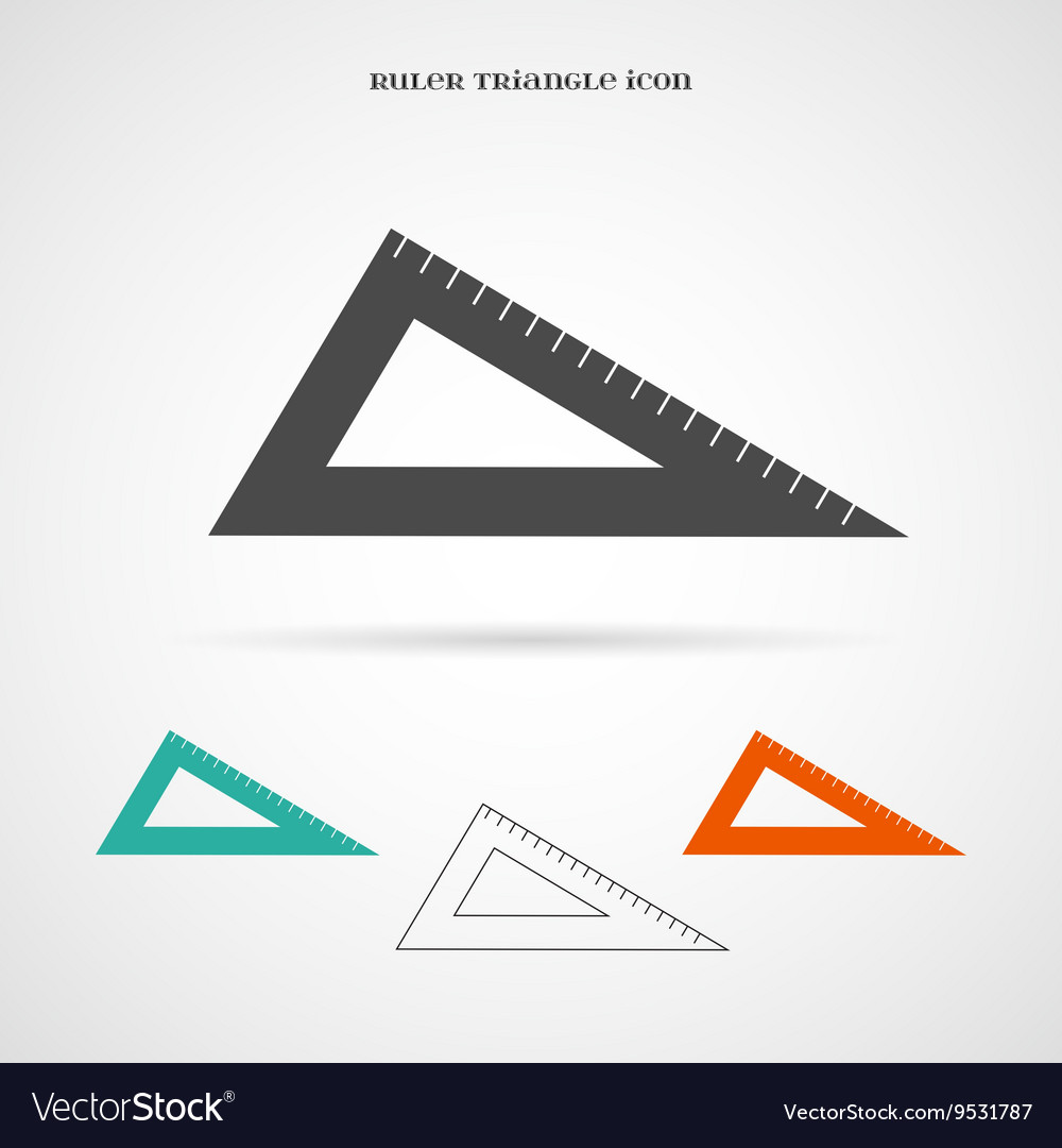 Triangle ruler icon Royalty Free Vector Image - VectorStock