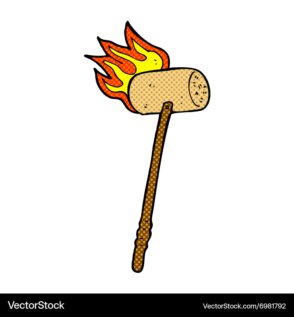 Comic Cartoon Croquet Mallet And Ball Royalty Free Vector